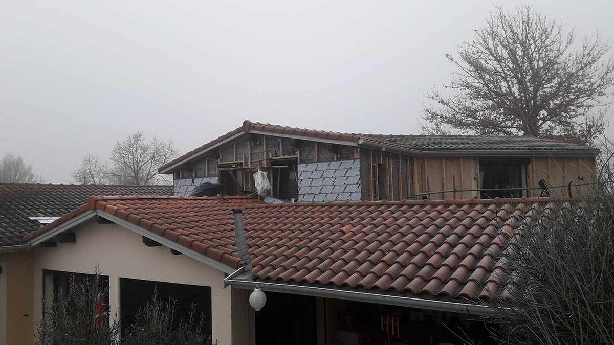 Structure de l’extension avant la pose de l’habillage en zinc