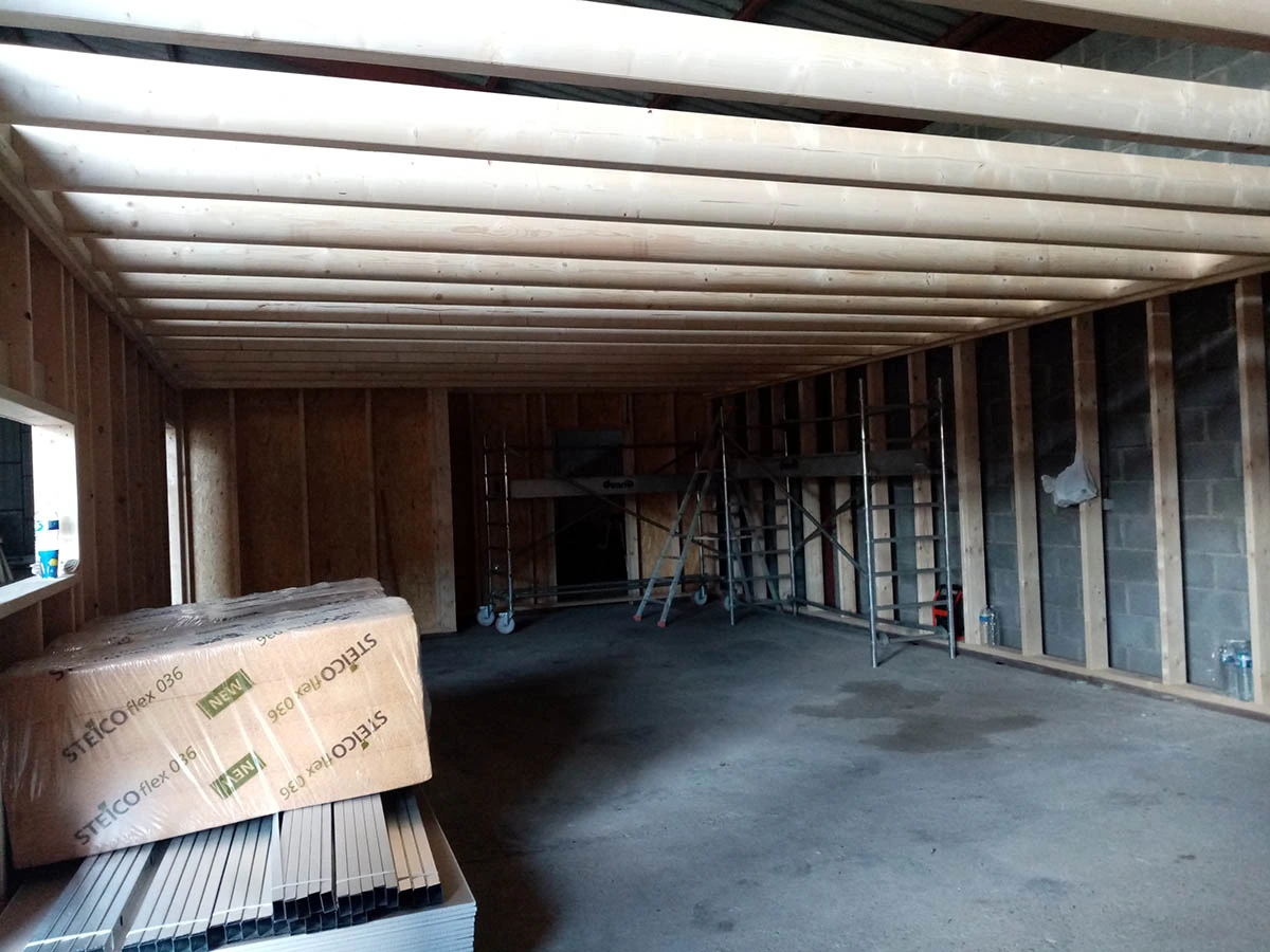 Structure du plancher au-dessus des futurs bureaux